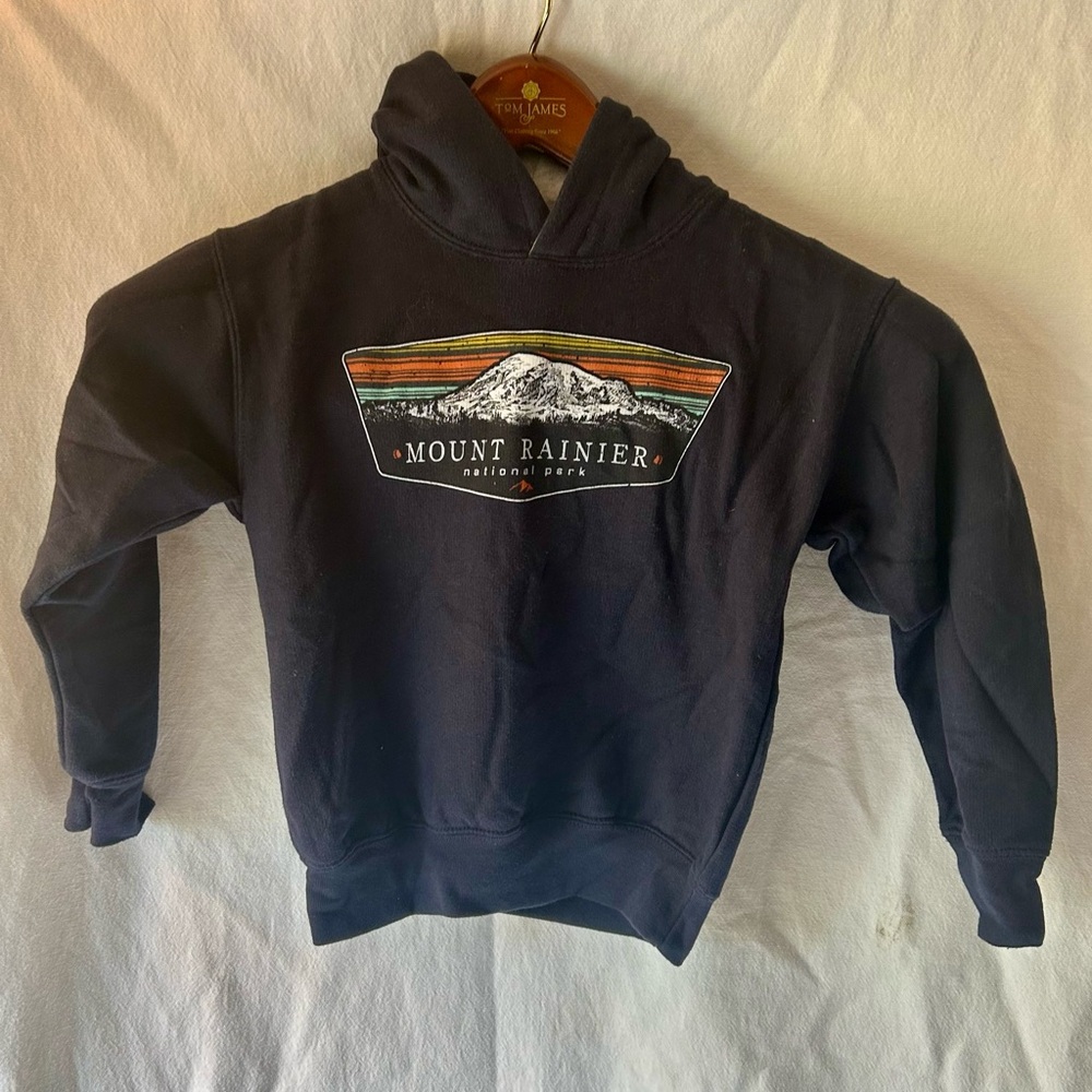 Prairie Mountain Mount Rainier National Park Hoodie Kids 6/8 Navy Blue